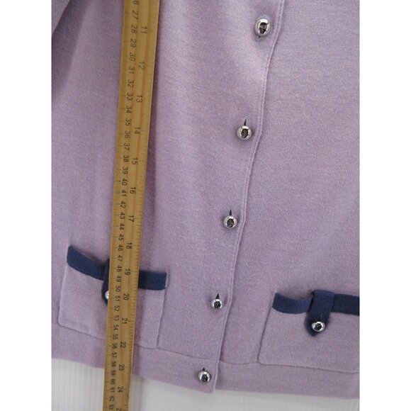 Coach Sweater Large Merino Wool Cardigan Button Up Crewneck Knit * - Picture 5 of 11